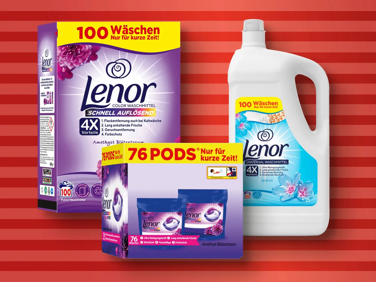 Bild 1 von Lenor Waschmittel 76/100 Wäschen, 
         76 Stück/5 l/6 kg