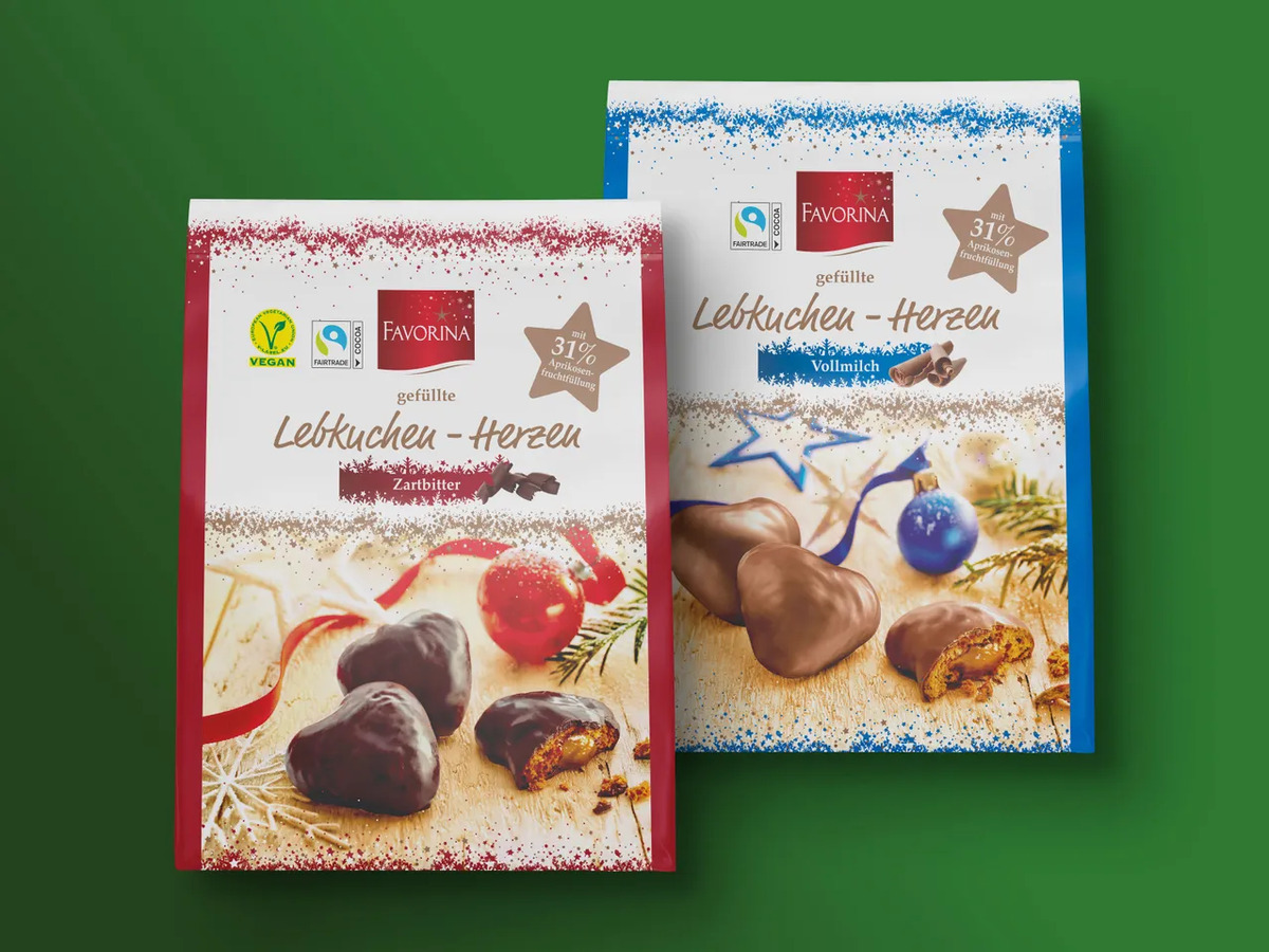 Favorina Gefüllte Lebkuchen-Herzen, 300 g von Lidl ansehen!