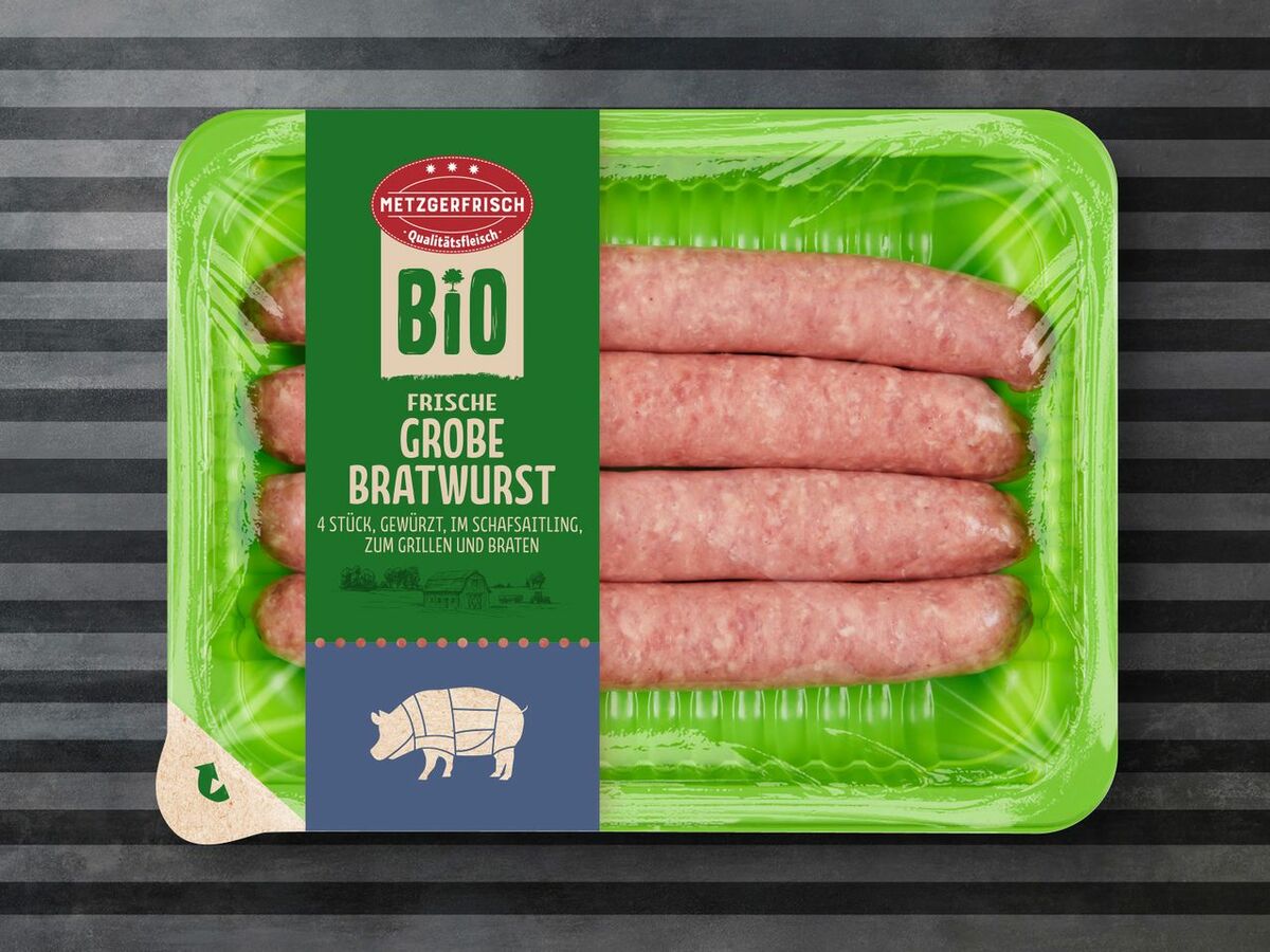 Bild 1 von Metzerfrisch Frische Grobe Bio Bratwurst, 
         240 g