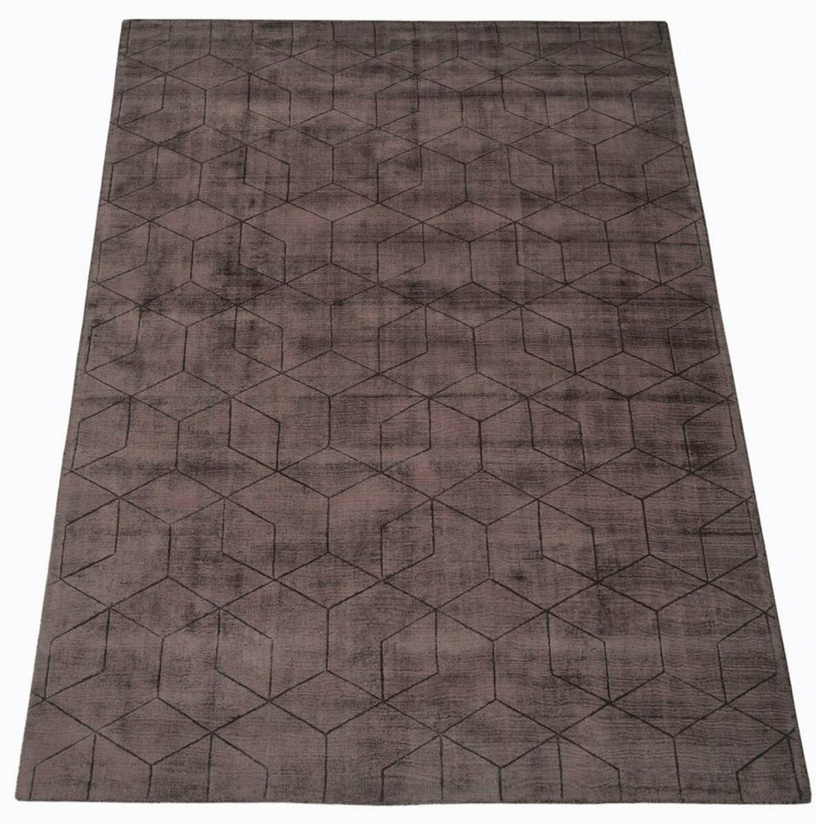 Bild 1 von Teppich Manju, my home, rechteckig, Höhe: 10 mm, elegant glänzender Kurzflorteppich in Seiden-Optik, Braun