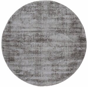 Teppich Ava Viskoseteppich, carpetfine, rund, Höhe: 13 mm, Seidenoptik, leichter Glanz, Wohnzimmer, Grau