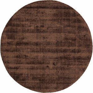 Teppich Ava Viskoseteppich, carpetfine, rund, Höhe: 13 mm, Seidenoptik, leichter Glanz, Wohnzimmer, Braun