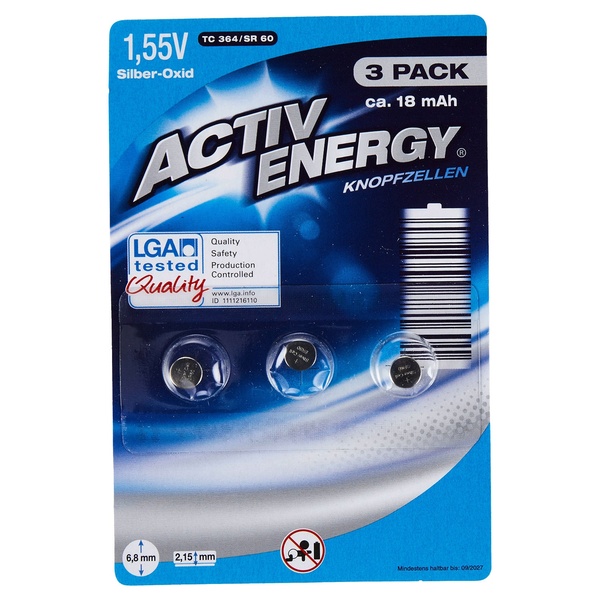 Bild 3 von ACTIV ENERGY Knopfzellen, 3er-Packung