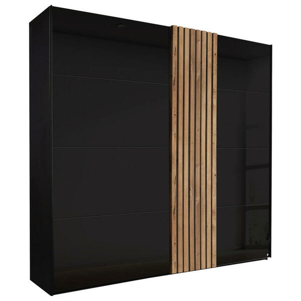 Bild 1 von Novel Schwebetürenschrank, Schwarz, Eiche, Holzwerkstoff, 4 Fächer, 200x223x68 cm, Goldenes M, BQ - Bündnis für Qualität, Made in Germany, Typenauswahl, Beimöbel erhältlich, umfangreiches Zube