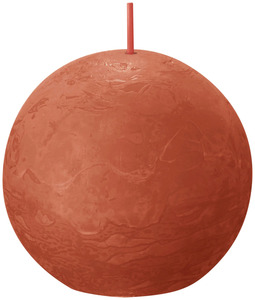 Bolsius Rustik Kugelkerze herbstliches orange, Durchmesser: 7,6 cm