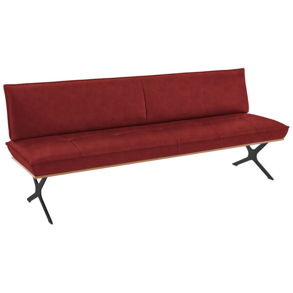 Bild 1 von Koinor Sitzbank, Rot, Schwarz, Holz, Metall, Leder, Echtleder, Büffelleder, Nussbaum, furniert, 3-Sitzer, 214x88x66 cm, Goldenes M, Dgm, Fußauswahl, Lederauswahl, Stoffauswahl, Typenauswahl, mit R