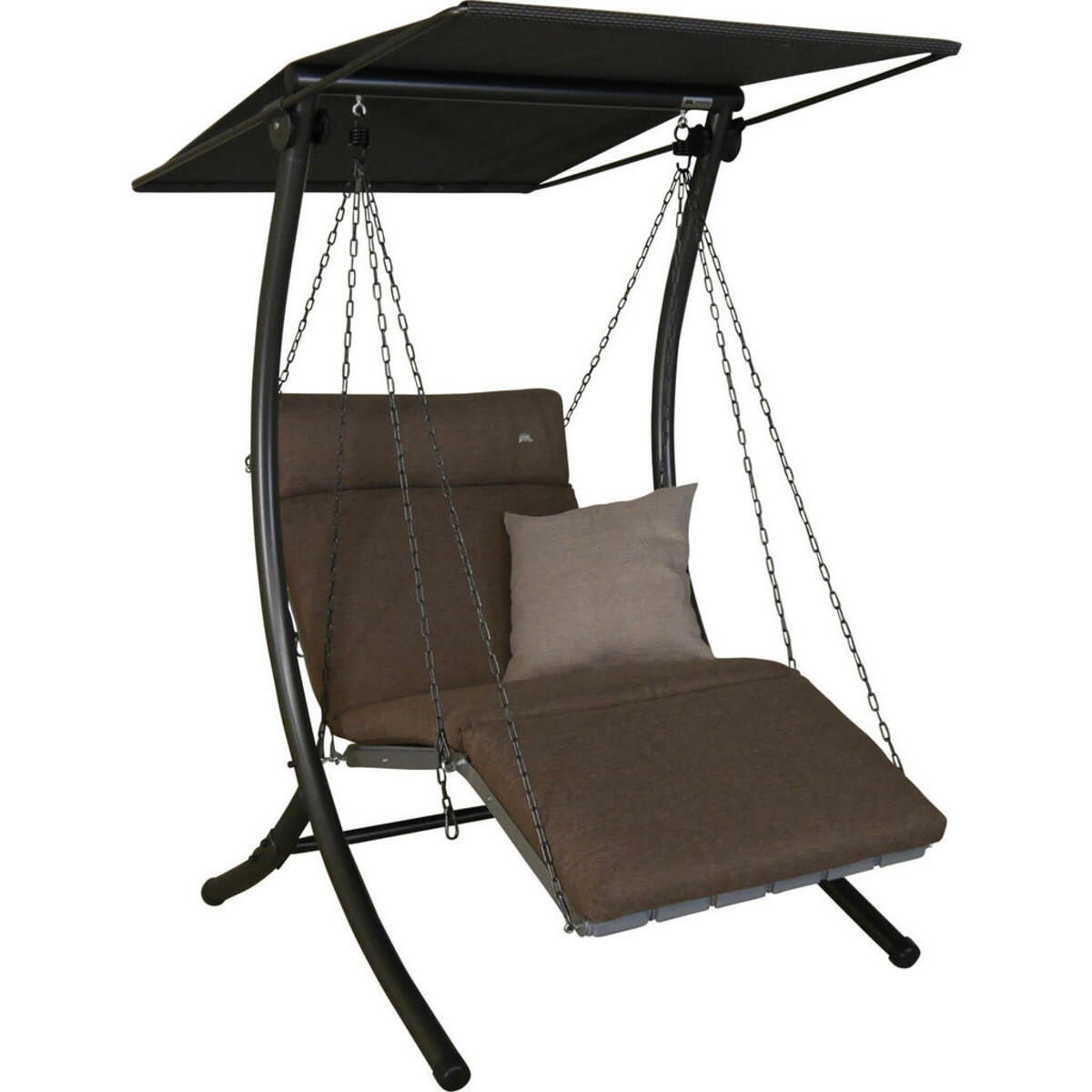 Bild 1 von Boxxx Hollywoodschaukel, Beige, Olivgrün, Metall, Füllung: Schaumstoff,Schaumstoff, Vlies, 100x160x145 cm, Rückenlehne umklappbar, Gartenmöbel, Hollywoodschaukeln