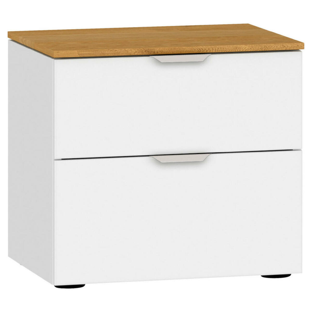 Bild 1 von Jutzler Nachtschrank, Weiß, Eiche, Metall, Eiche, furniert, 2 Schubladen, 45x42x43 cm, erweiterbar, Typenauswahl, Schlafzimmer, Nachttische
