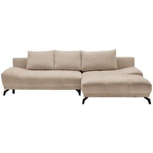 Hom`in Ecksofa, Beige, Textil, 5-Sitzer, Füllung: Schaumstoff, Ottomane rechts, L-Form, 290x182 cm, Stoffauswahl, seitenverkehrt erhältlich, Schlafen auf Sitzhöhe, Wohnzimmer, Sofas & Couches, Woh