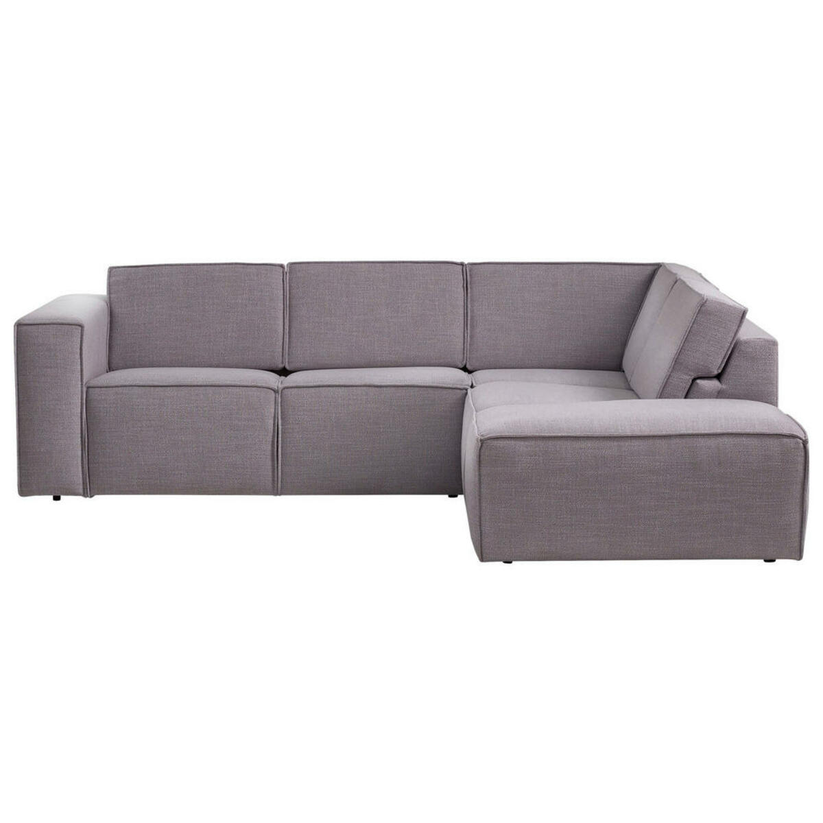 Bild 1 von Mid.you Ecksofa, Grau, Textil, 4-Sitzer, Ottomane rechts, L-Form, 275x220 cm, Typenauswahl, seitenverkehrt erhältlich, Hocker Rücken echt, Wohnzimmer, Sofas & Couches, Wohnlandschaften, Ecksofas