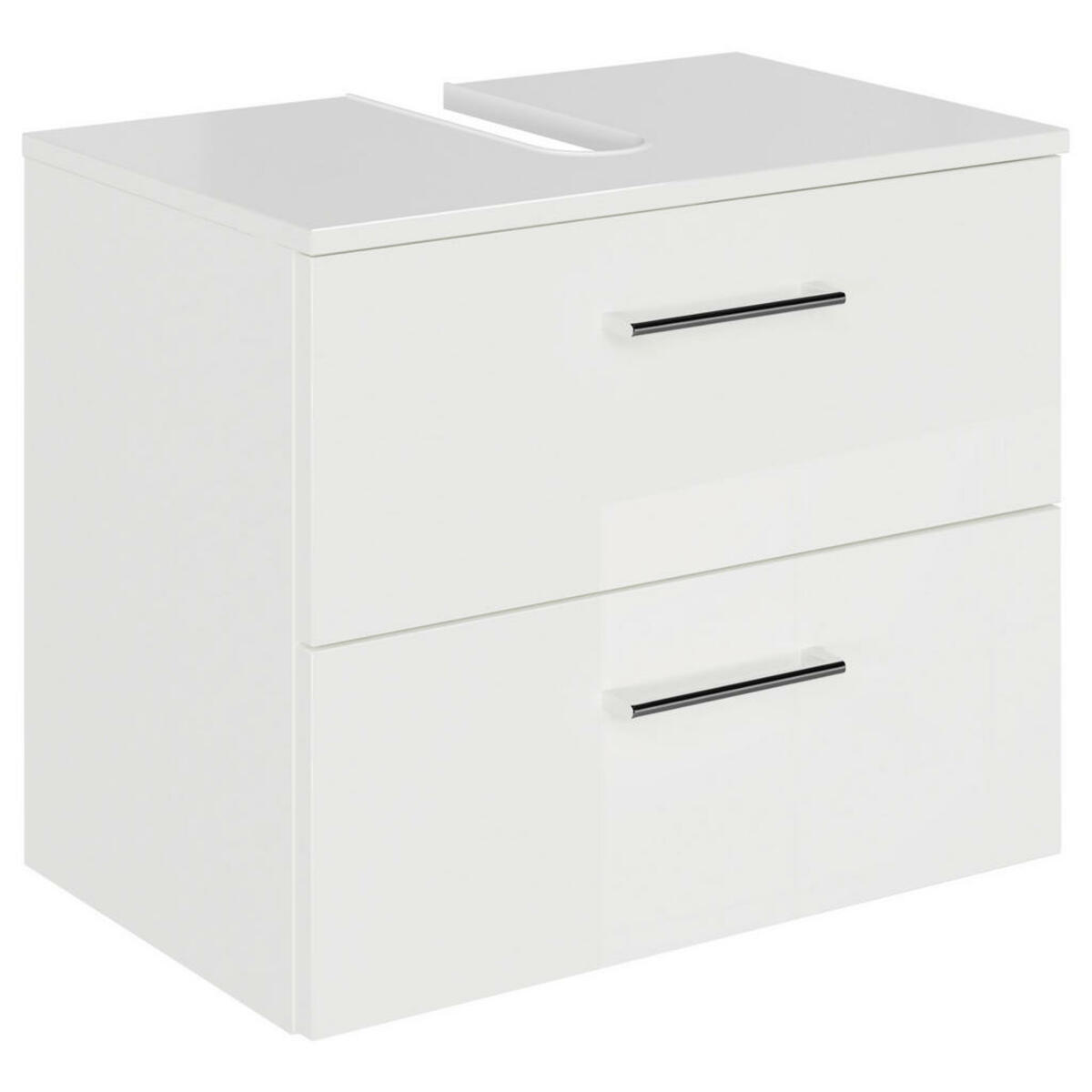 Bild 1 von Sadena Waschbeckenunterschrank M-Plan, Weiß Hochglanz, Metall, 2 Schubladen, 60x49.8x38.3 cm, Goldenes M, Made in Germany, Zusatzausstattung erhältlich, hängend, Typenauswahl, Badezimmer, Badezimm