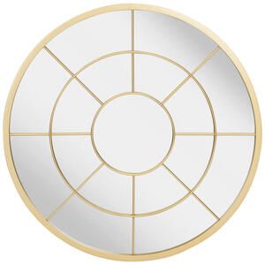 Mid.you Wandspiegel, Gold, Metall, Glas, rund, 80x80x3 cm, Bsci, Badezimmer, Badezimmerspiegel, Badspiegel