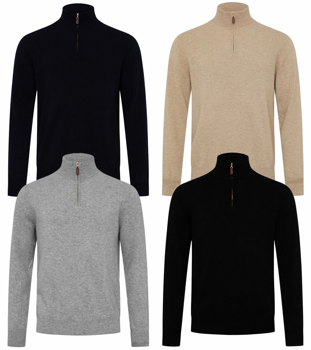 KKS STUDIOS SörenMock Zippie Herren KaschmirPullover HalfZipSweater