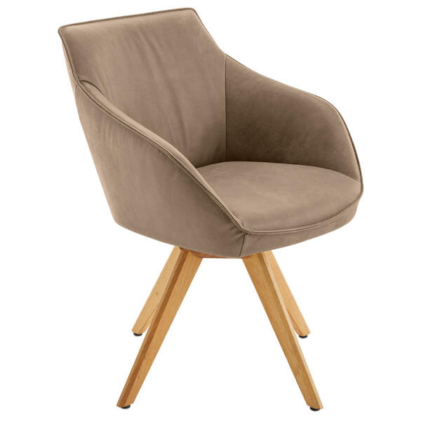 Bild 1 von Koinor Armlehnstuhl, Eiche, Beige, Holz, Leder, Echtleder, Büffelleder, Wildeiche, massiv, konisch, eckig, 60x84x67 cm, Goldenes M, Dgm, Lederauswahl, Stoffauswahl, Typenauswahl, Gestellauswahl, aut