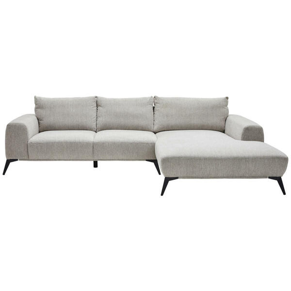 Bild 1 von Stylife Ecksofa, Hellgrau, Textil, 3-Sitzer, Füllung: Schaumstoff, Ottomane rechts, L-Form, 298x187 cm, Stoffauswahl, seitenverkehrt erhältlich, Hocker erhältlich, Wohnzimmer, Sofas & Couches, Woh