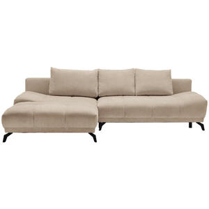 Hom`in Ecksofa, Beige, Textil, 5-Sitzer, Füllung: Schaumstoff, Ottomane links, L-Form, 290x182 cm, Stoffauswahl, seitenverkehrt erhältlich, Schlafen auf Sitzhöhe, Wohnzimmer, Sofas & Couches, Wohn