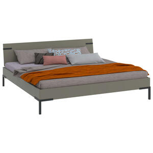 Xora Bett Primolar, Grau, Grün, Metall, 200x200 cm, in verschiedenen Holzdekoren erhältlich, Größen für Lattenrost geeignet, Schlafzimmer, Betten, Futonbetten