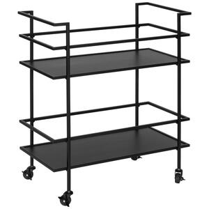 Mid.you Servierwagen, Schwarz, Metall, Rollen, 74x85x38 cm, Bsci, Esszimmer, Barmöbel, Barwagen