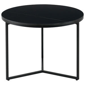 Livetastic Couchtisch, Schwarz, Metall, Keramik, rund, Flachrohr, 60x45 cm, Wohnzimmer, Wohnzimmertische, Couchtische