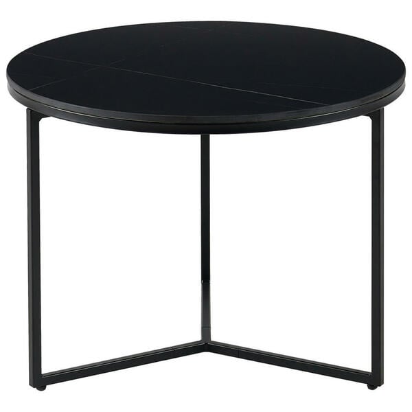 Bild 1 von Livetastic Couchtisch, Schwarz, Metall, Keramik, rund, Flachrohr, 60x45 cm, Wohnzimmer, Wohnzimmertische, Couchtische