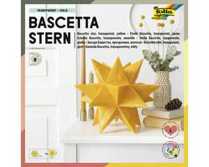 Folia Bascetta Stern-Set 20 x 20 cm 115 g/m² gelb/transparent 32 Blatt