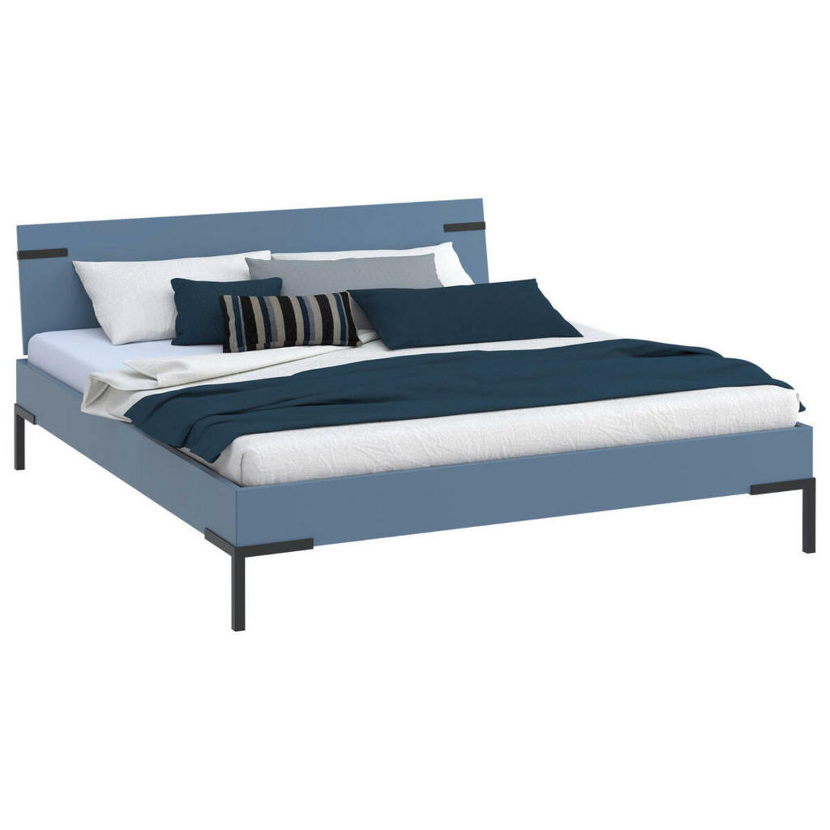 Bild 1 von Xora Bett Primolar, Blau, Metall, 180x200 cm, in verschiedenen Holzdekoren erhältlich, Größen für Lattenrost geeignet, Schlafzimmer, Betten, Futonbetten