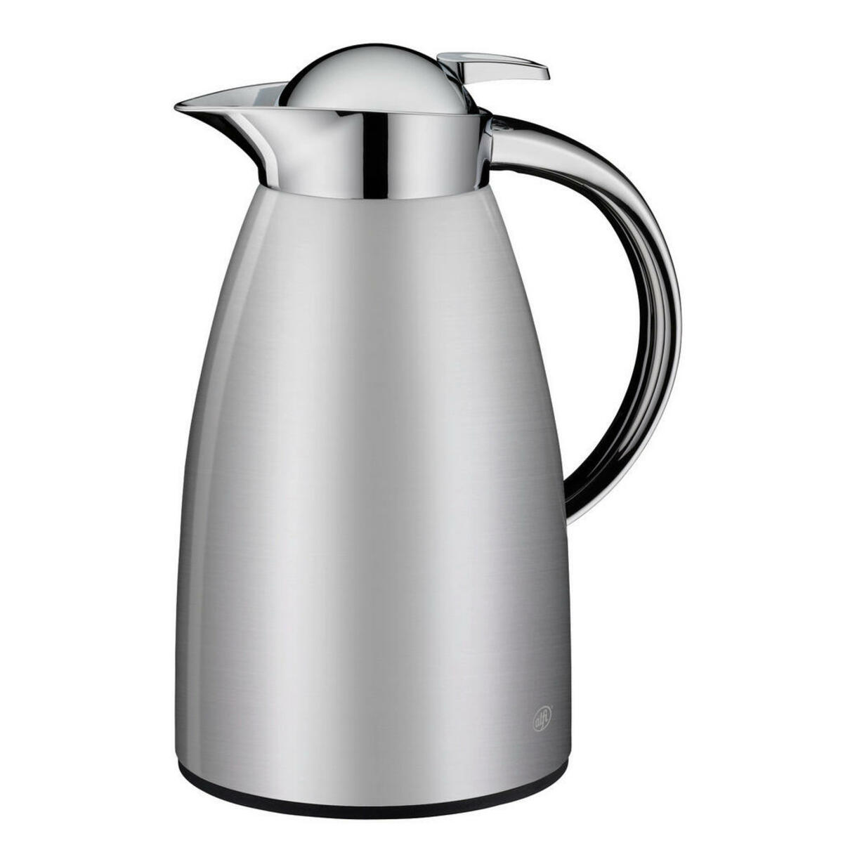 Bild 1 von Alfi Isolierkanne Signo, Silber, Metall, 1,0 L, doppelwandig, Ausgießer, lebensmittelecht, Glaskolben, abnehmbarer Deckel, Schraubverschluss, hält warm, kalt, schadstofffrei, Einhandbedienung, Kaff
