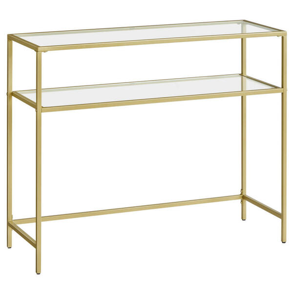 Bild 1 von Boxxx Konsolentisch, Gold, Metall, Glas, rechteckig, eckig, 35x80 cm, einfacher Aufbau, Wohnzimmer, Wohnzimmertische, Konsolentische