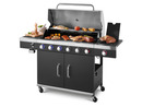 Bild 2 von GRILLMEISTER Gasgrill, 6plus1 Brenner, 26,1 kW mit Grillbesteck und Grillplatten