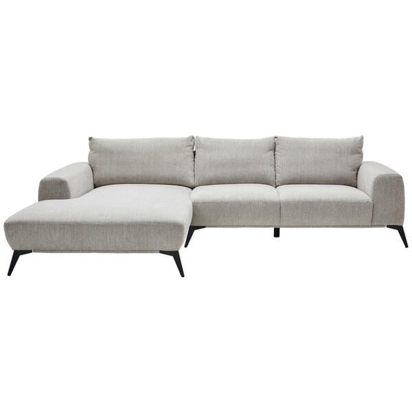 Bild 1 von Stylife Ecksofa, Hellgrau, Textil, 3-Sitzer, Füllung: Schaumstoff, L-Form, Ottomane links, 298x187 cm, Stoffauswahl, seitenverkehrt erhältlich, Hocker erhältlich, Wohnzimmer, Sofas & Couches, Wohn