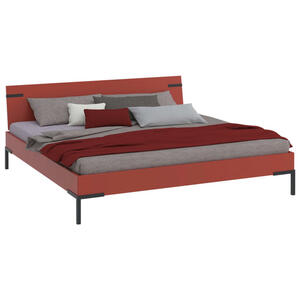 Xora Bett Primolar, Koralle, Rot, Metall, 200x200 cm, in verschiedenen Größen erhältlich, für Lattenrost geeignet, Holzdekoren erhältlich, Schlafzimmer, Betten, Futonbetten