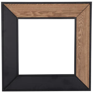 Mid.you Wandspiegel, Natur, Schwarz, Holz, Metall, Glas, Tanne,Tanne, furniert, quadratisch, 80x80x1.6 cm, Badezimmer, Badezimmerspiegel, Badspiegel