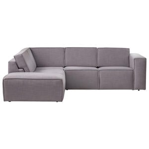 Mid.you Ecksofa, Grau, Textil, 4-Sitzer, Ottomane links, L-Form, 275x220 cm, Typenauswahl, seitenverkehrt erhältlich, Hocker Rücken echt, Wohnzimmer, Sofas & Couches, Wohnlandschaften, Ecksofas