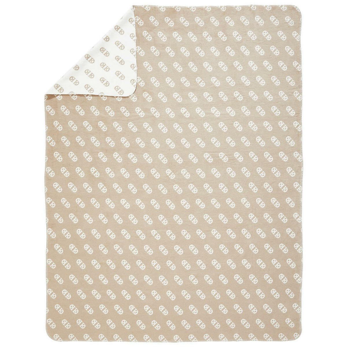 Bild 1 von Dieter Knoll Wohndecke Basic, Weiß, Taupe, Textil, Abstraktes, 150 cm, Double face, atmungsaktiv, Wohntextilien, Decken, Kuscheldecken