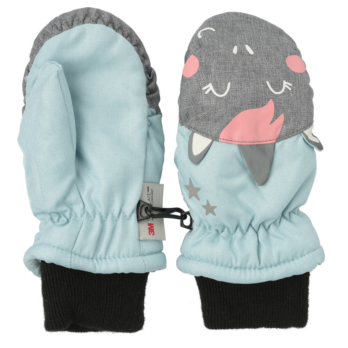 Bild 1 von Baby Fäustlinge mit Applikation HELLBLAU / GRAU / ROSA