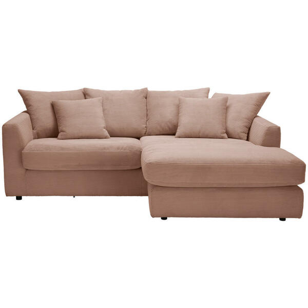 Bild 1 von Carryhome Ecksofa, Rosa, Textil, 3-Sitzer, Füllung: Polyester, Ottomane rechts, seitenverkehrt montierbar, L-Form, 235x175 cm, Stoffauswahl, Rücken echt, Wohnzimmer, Sofas & Couches, Wohnlandschaft