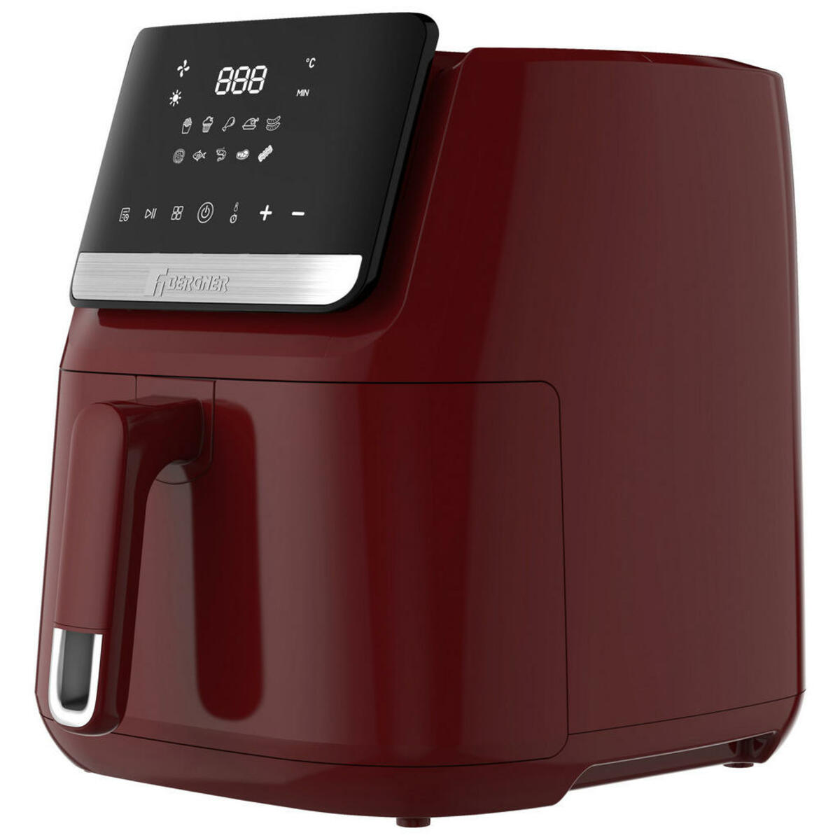 Bild 1 von HEIßLUFTFRITTEUSE, Rot, Metall, Kunststoff, 6.5 L, 38.5x29x33 cm, RoHS, Lfgb, CE, antihaftbeschichteter Innenbehälter, Timer, Display, Touchscreen, Küchengeräte, Backen, Grillen & Kochen