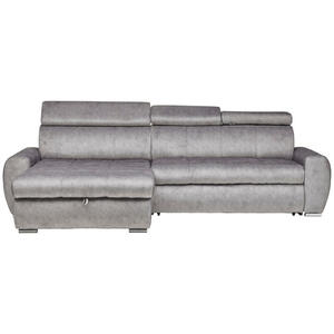 Stylife Ecksofa, Grau, Textil, 3-Sitzer, seitenverkehrt montierbar, L-Form, 276x173 cm, Stoffauswahl, Liegefunktion, Schlafen auf Sitzhöhe, Hocker erhältlich, Rücken echt, Wohnzimmer, Sofas & Couc