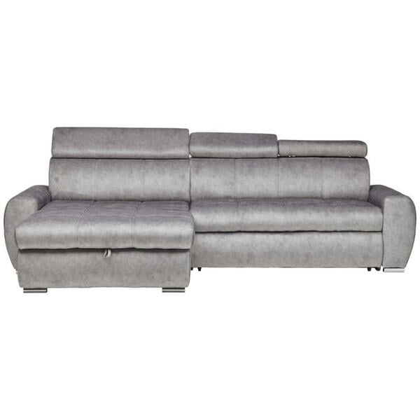 Bild 1 von Stylife Ecksofa, Grau, Textil, 3-Sitzer, seitenverkehrt montierbar, L-Form, 276x173 cm, Stoffauswahl, Liegefunktion, Schlafen auf Sitzhöhe, Hocker erhältlich, Rücken echt, Wohnzimmer, Sofas & Couc