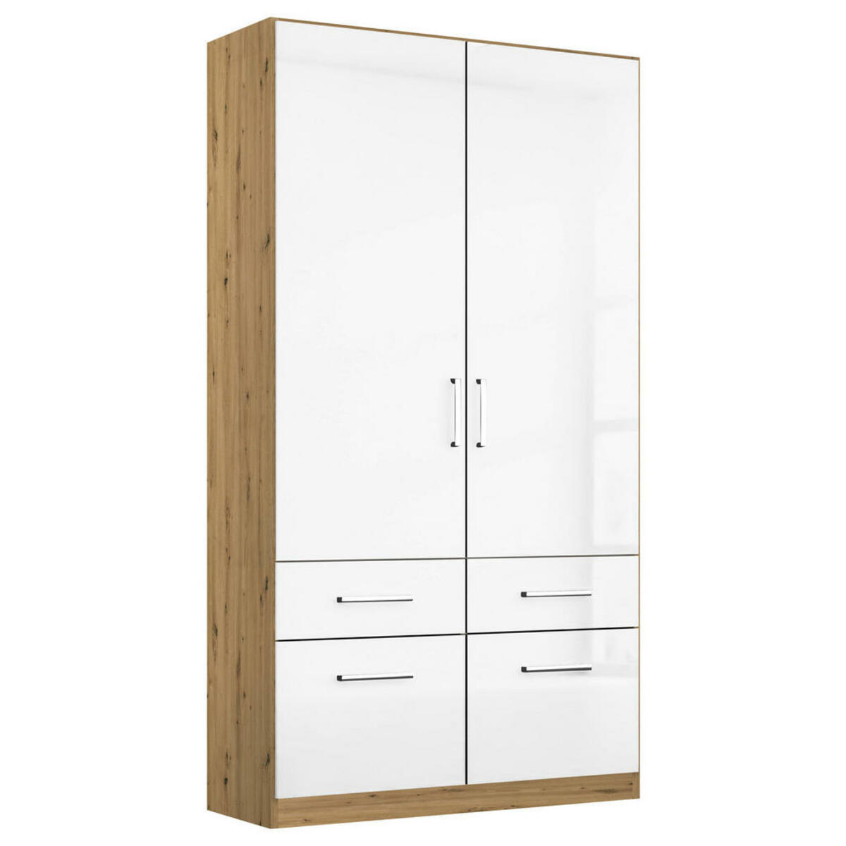 Bild 1 von Rauch Möbel Drehtürenschrank, Eiche Artisan, Kunststoff, 4 Schubladen, 91x197x54 cm, Blauer Engel, Made in Germany, Schlafzimmer, Kleiderschränke, Drehtürenschränke