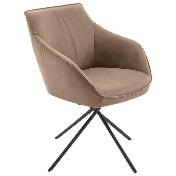 Bild 1 von Koinor Armlehnstuhl, Schwarz, Beige, Metall, Leder, Echtleder, Büffelleder, Rundrohr, Drehkreuz, 60x84x67 cm, Goldenes M, Dgm, Lederauswahl, Stoffauswahl, Typenauswahl, Gestellauswahl, automatische