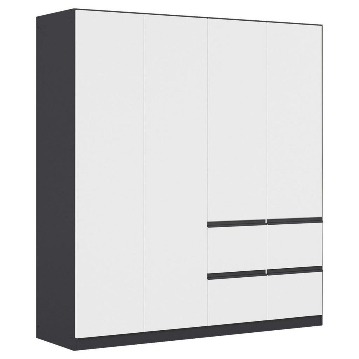 Bild 1 von Xora Drehtürenschrank, Grau, Weiß, Kunststoff, 2 Fächer, 4 Schubladen, 181x197x54 cm, Blauer Engel, BQ - Bündnis für Qualität, Made in Germany, in verschiedenen Größen erhältlich, Holzdekore