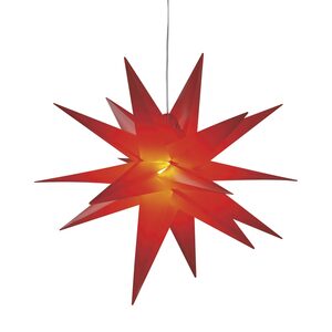 LED-Weihnachtsstern 14-zackig aus Kunststoff Ø 60 cm rot