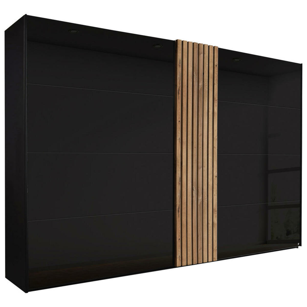 Bild 1 von Novel Schwebetürenschrank, Schwarz, Eiche, Holzwerkstoff, 8 Fächer, 319x223x68 cm, Goldenes M, BQ - Bündnis für Qualität, Made in Germany, Typenauswahl, Beimöbel erhältlich, umfangreiches Zube