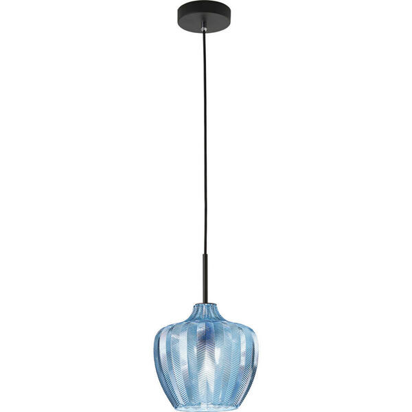 Bild 1 von Fabas Luce Pendelleuchte Gallura, Schwarz, Blau, Glas, Metall, orientalisch,orientalisch, 200 cm, ISO 9001, höhenverstellbar, Lampen & Leuchten, Innenbeleuchtung, Hängelampen, Pendelleuchten