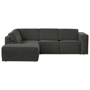 Mid.you Ecksofa, Anthrazit, Textil, 4-Sitzer, Ottomane links, L-Form, 275x220 cm, Typenauswahl, seitenverkehrt erhältlich, Hocker Rücken echt, Wohnzimmer, Sofas & Couches, Wohnlandschaften, Ecksofa