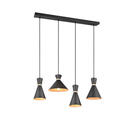 Bild 1 von Marama Hängeleuchte, Schwarz, Gold, Metall, Uni,Uni, 25x150 cm, Lampen & Leuchten, Innenbeleuchtung, Hängelampen, Esstischlampen