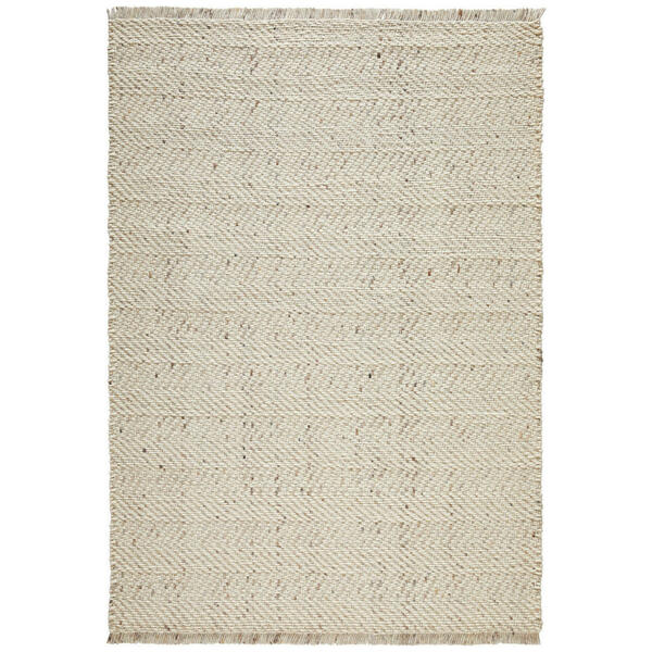 Bild 1 von Linea Natura Handwebteppich, Weiß, Beige, Textil, Struktur, rechteckig, 70 cm, leicht zusammenrollbar, Teppiche & Böden, Teppiche, Naturteppiche