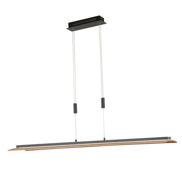 Bild 1 von Fischer & Honsel Led-Hängeleuchte Shine-Wood, Schwarz, Holz, Metall, Eiche, 22x93 cm, Lampen & Leuchten, Innenbeleuchtung, Hängelampen, Pendelleuchten