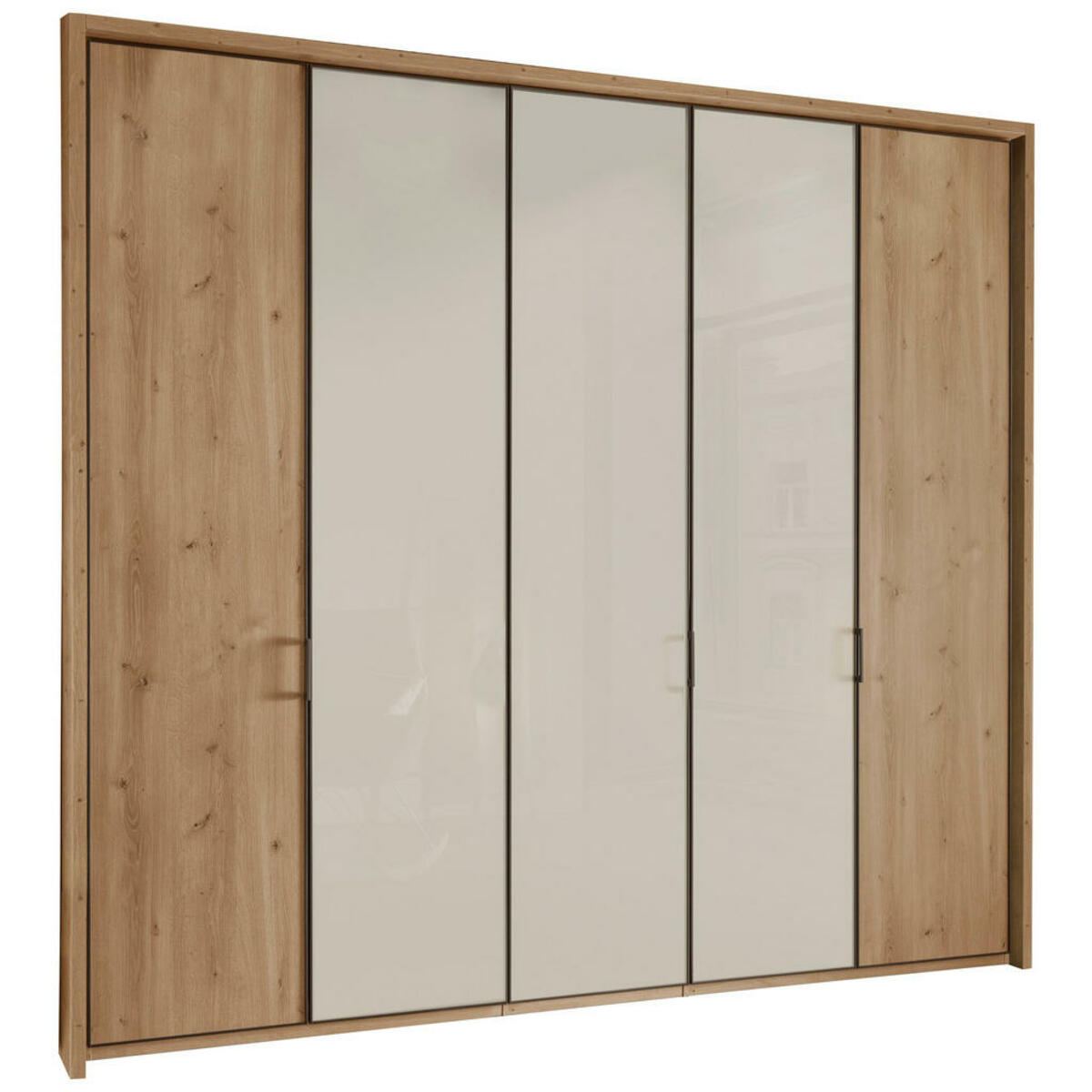 Bild 1 von Novel Drehtürenschrank, Champagner, Eiche Bianco, Holzwerkstoff, 9 Fächer, 250x216x58 cm, Beimöbel erhältlich, umfangreiches Zubehör in verschiedenen Größen Holzdekoren erhältlich, Schlafzimm